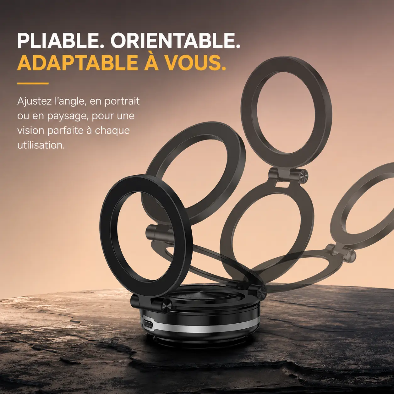 Support magnétique BLAVEC BHV-01 pliable et orientable pour smartphone