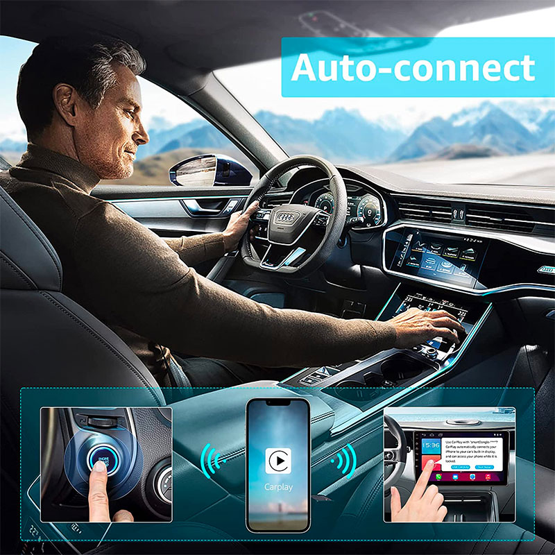 Adaptateur Sans Fil CARPLAY pour iPhone - Auto Connexion WiFi & Bluetooth
