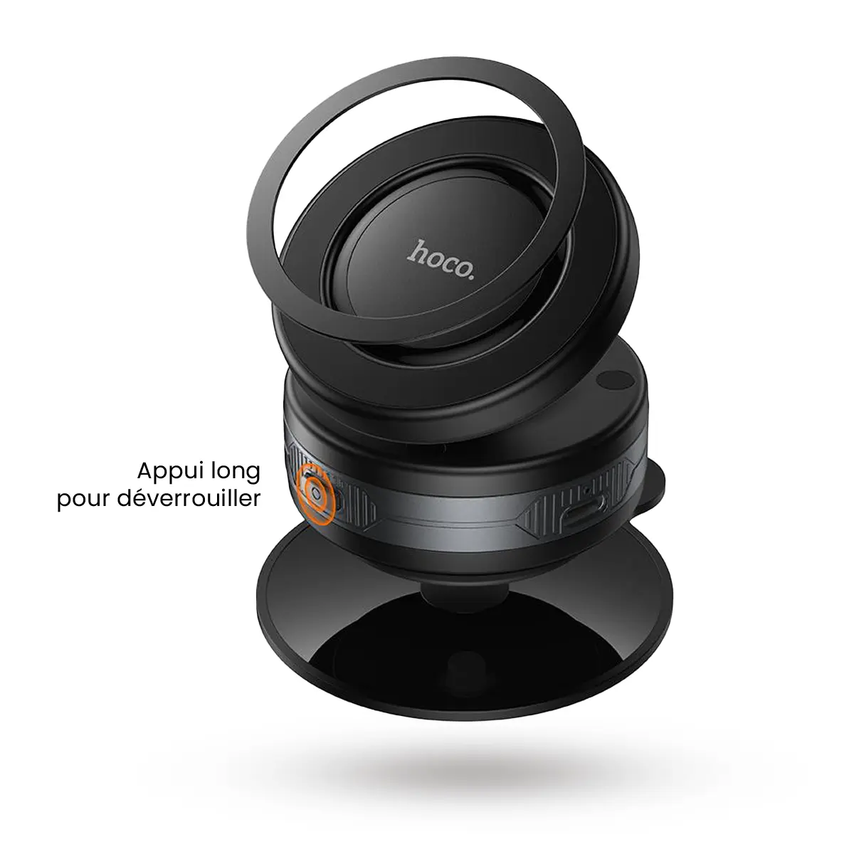 Support Hoco H87 fixé dans un habitacle de voiture pour GPS