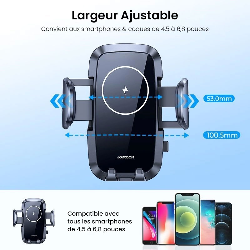Support pour Voiture JOYROOM JR-ZS241 avec Charge Sans Fil Induction 15W