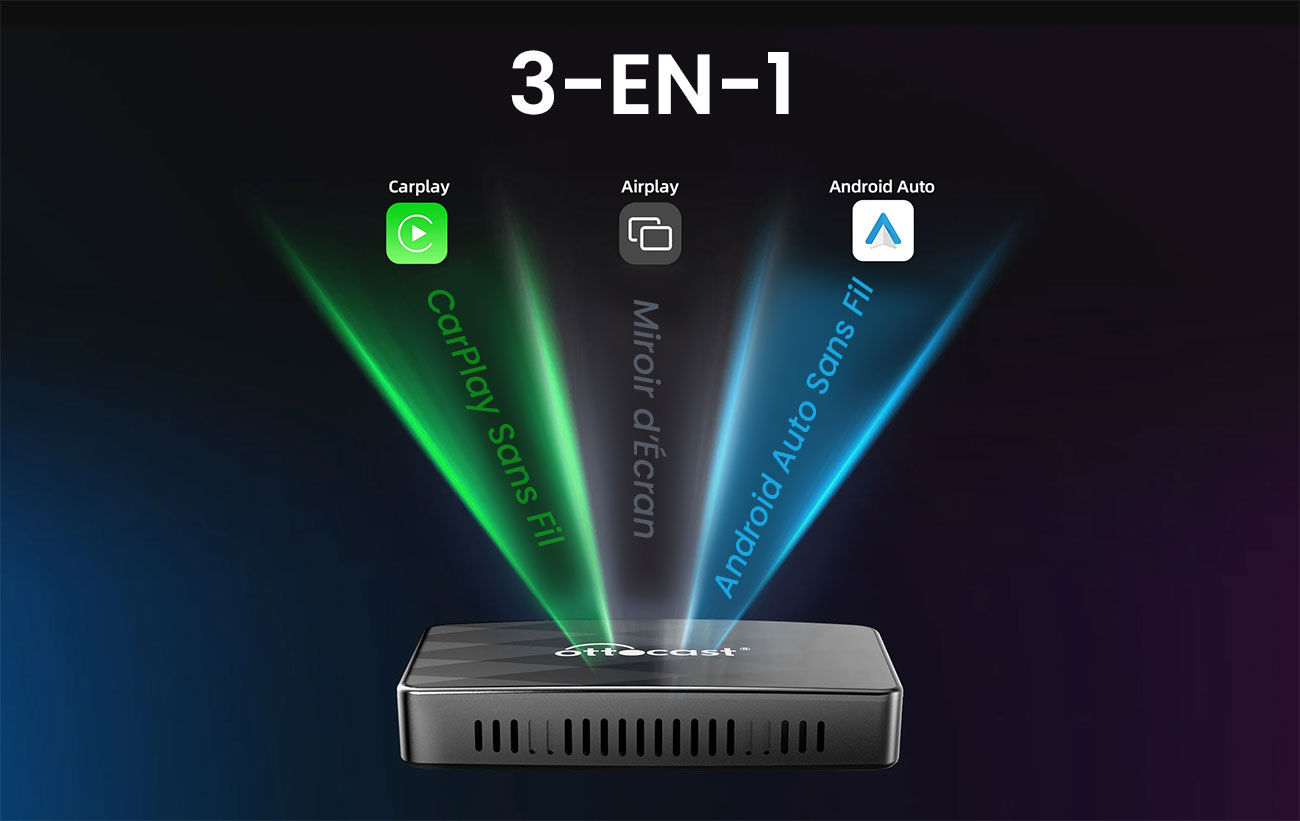 Adaptateur Sans Fil OTTOCAST MX Compatible CarPlay & Android Auto & AirPlay
