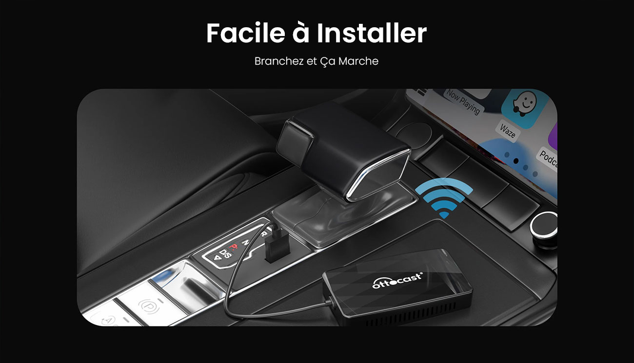 Adaptateur Sans Fil OTTOCAST MX Compatible CarPlay & Android Auto & AirPlay
