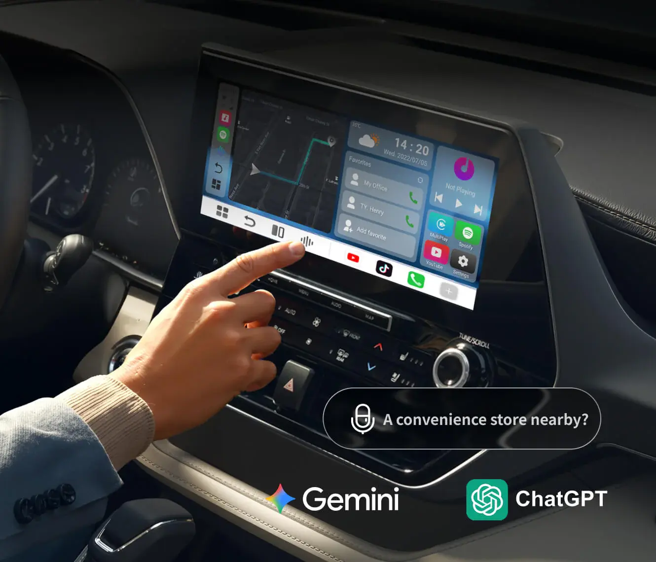 Assistant vocal intelligent Gemini et ChatGPT avec Ottocast P3 Pro