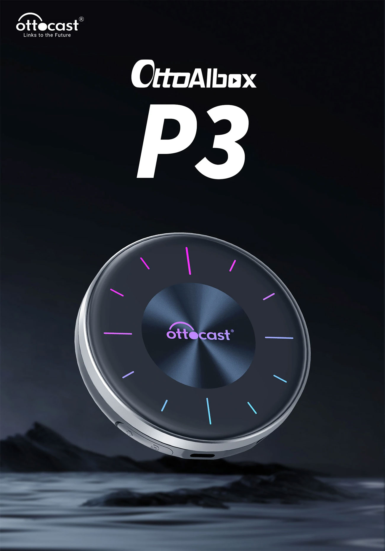 Adaptateur Sans Fil OTTOCAST P3 Compatible CarPlay & Android Auto