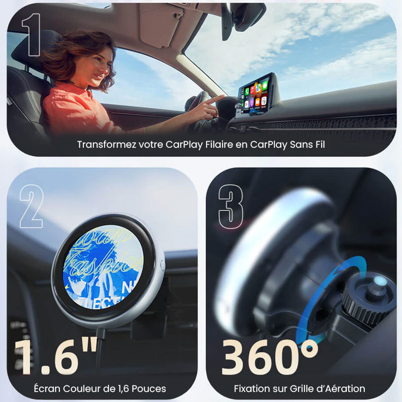 Adaptateur Sans Fil CarPlay OTTOCAST CarPlayClip pour iPhone