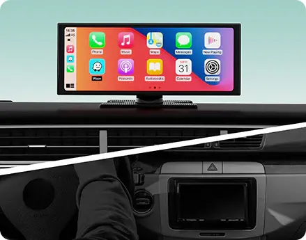 Installation écran voiture CarPlay sans fil sans remplacer autoradio