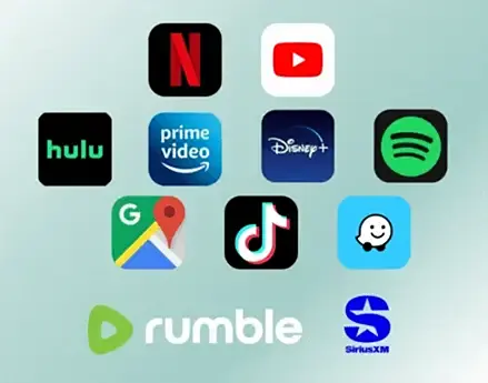 Applications écran voiture Android Ottocast Netflix YouTube Spotify GPS