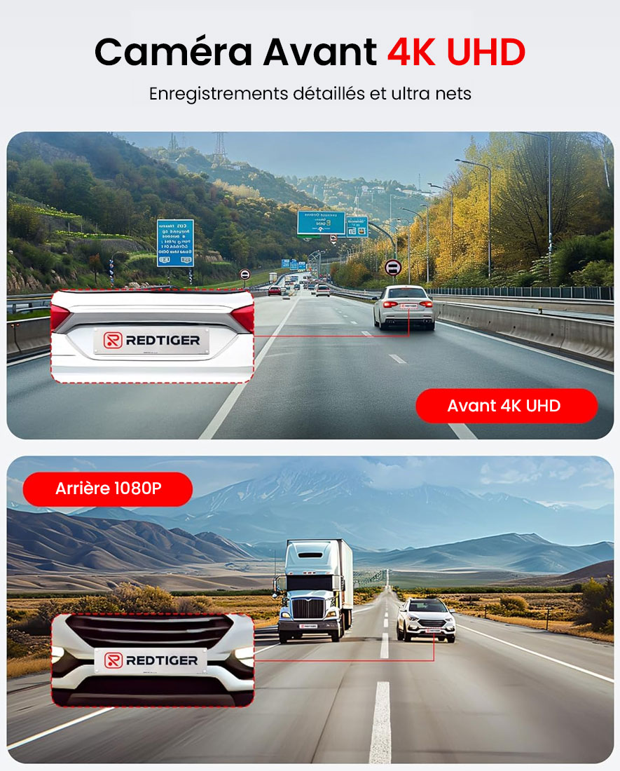 Caméra Dashcam REDTIGER F7NP - Écran 3,18'