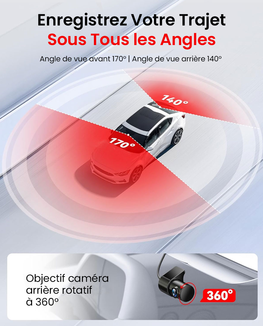 Caméra Dashcam REDTIGER F7NP - Écran 3,18'