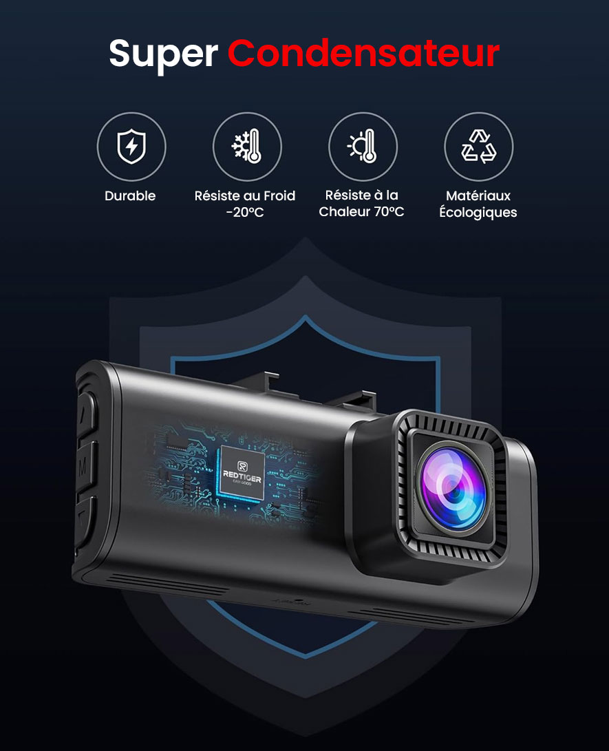Caméra Dashcam REDTIGER F7NP - Écran 3,18'