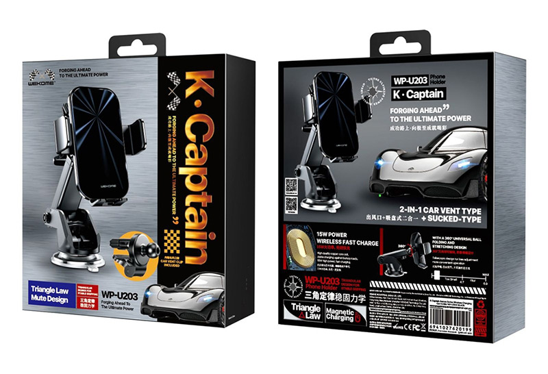 Support Pour Voiture WEKOME K-Captain Series Avec Charge Induction 15W