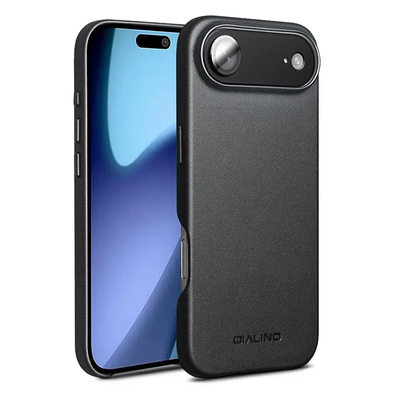 Coque MagSafe QIALINO en Cuir Véritable & Silicone Liquide pour iPhone Air