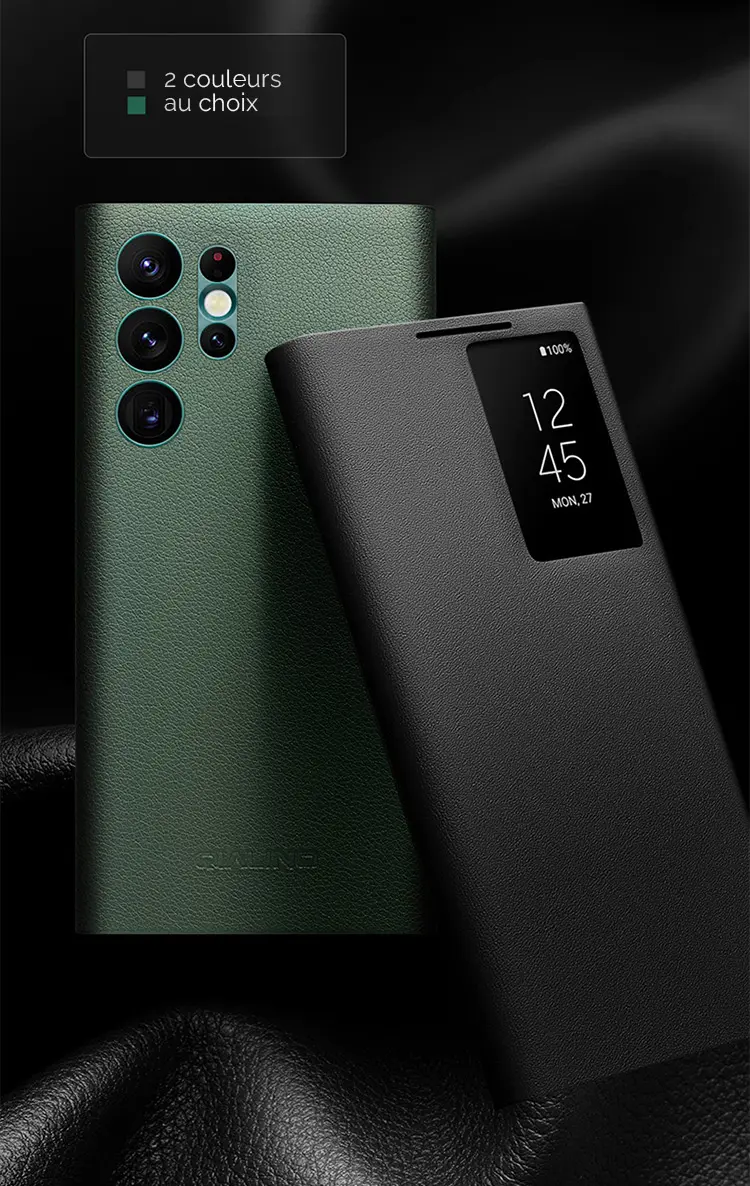 Étui Portefeuille QIALINO Business en Cuir Véritable pour Galaxy S25 Ultra