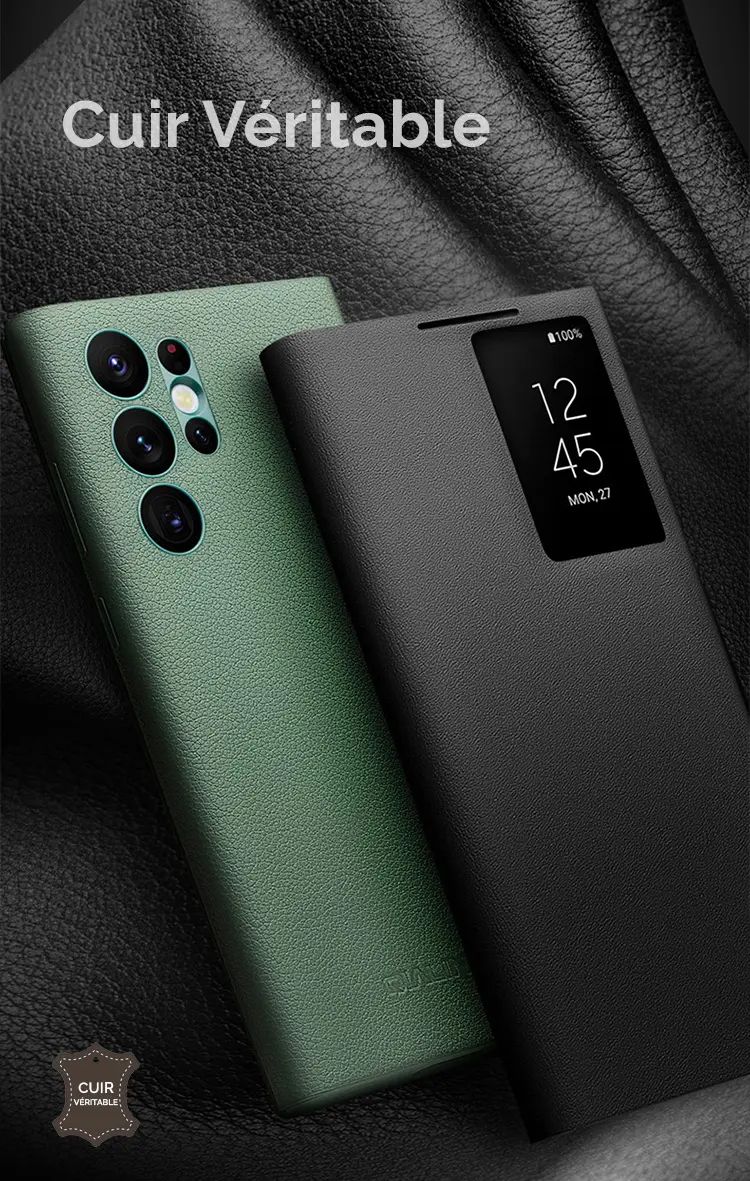 Étui Portefeuille QIALINO Business en Cuir Véritable pour Galaxy S25 Ultra