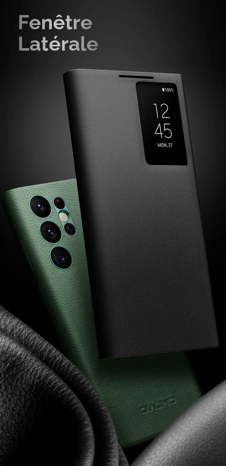 Étui Portefeuille QIALINO Business en Cuir Véritable pour Galaxy S25 Ultra