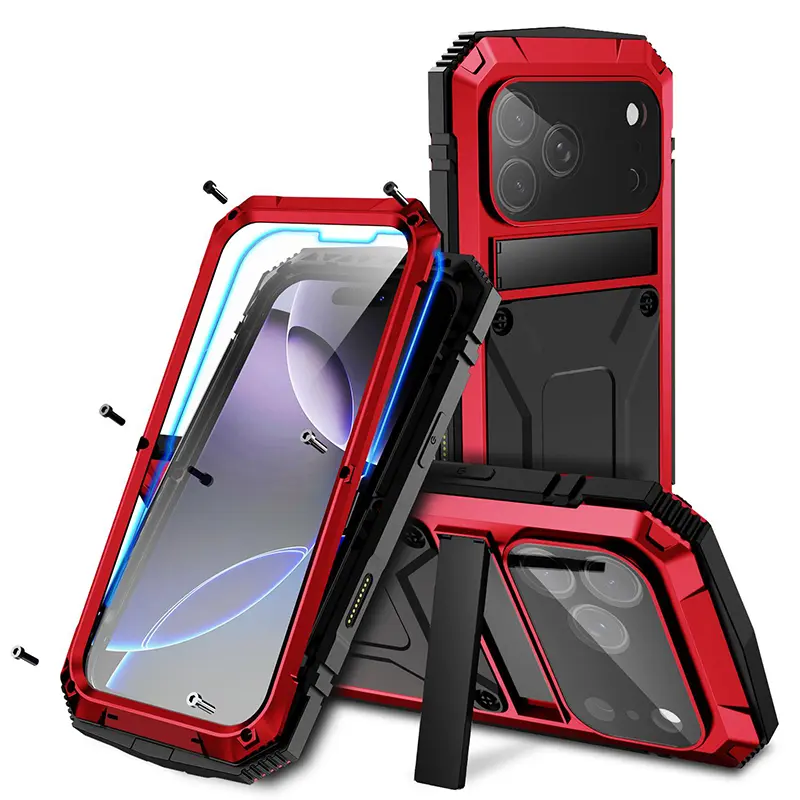 Coque Intégrale R-JUST Alphacell Rouge Étanche IP54 pour iPhone 17 Pro