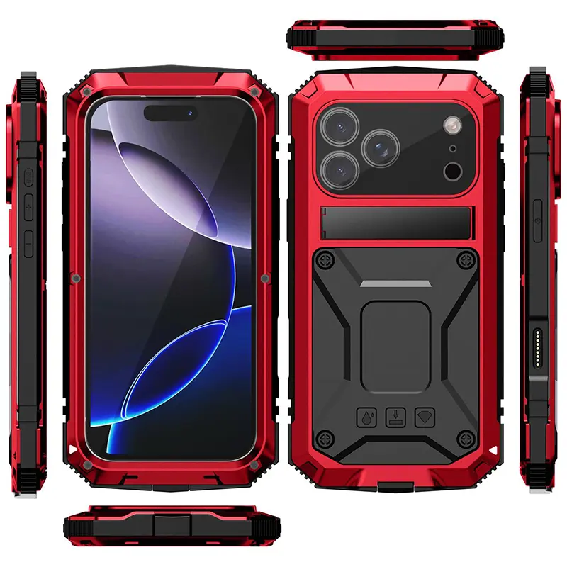 Coque Intégrale R-JUST Alphacell Antichoc pour iPhone 17 Pro Coloris Rouge