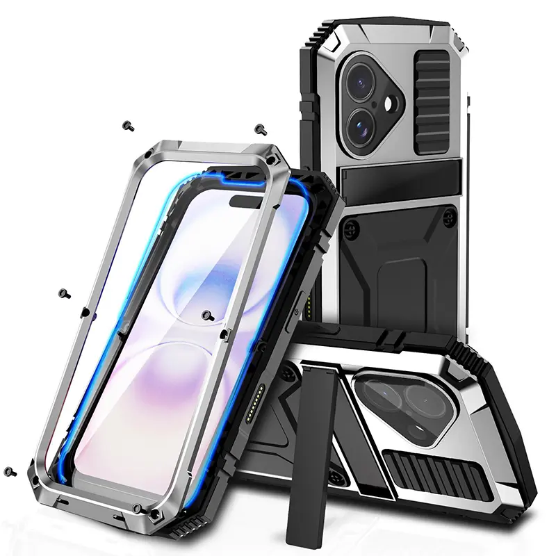 Coque Intégrale R-JUST Alphacell Grise Étanche IP54 pour iPhone 17