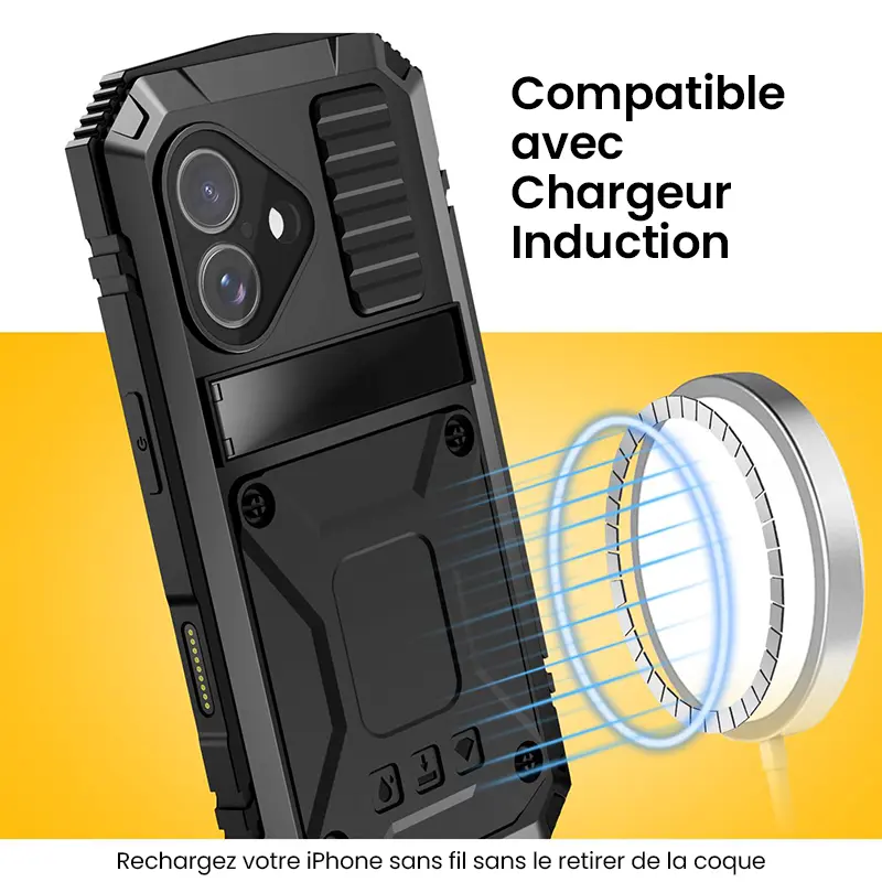 Coque Intégrale R-JUST Alphacell pour iPhone 17 Compatible Chargeur Induction