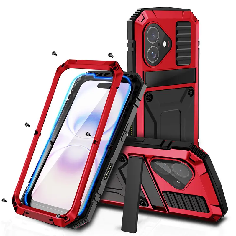 Coque Intégrale R-JUST Alphacell Rouge Étanche IP54 pour iPhone 17