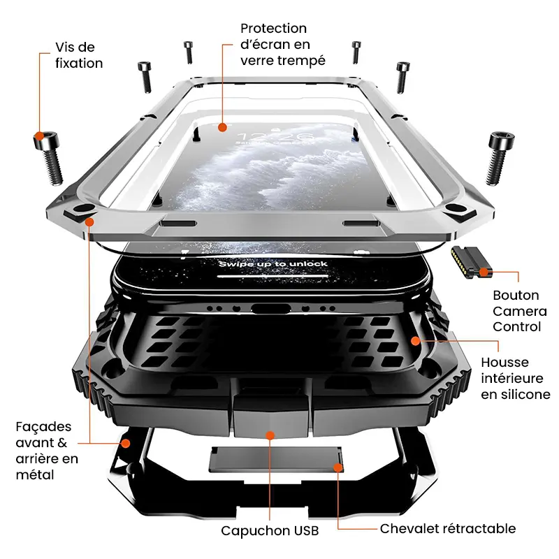 Composition de la Coque Intégrale R-JUST Alphacell pour iPhone Air