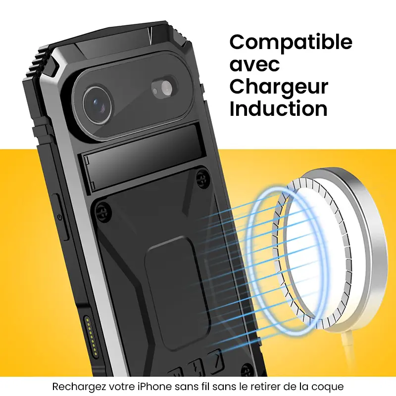 Coque Intégrale R-JUST Alphacell pour iPhone 17 Compatible Chargeur Induction
