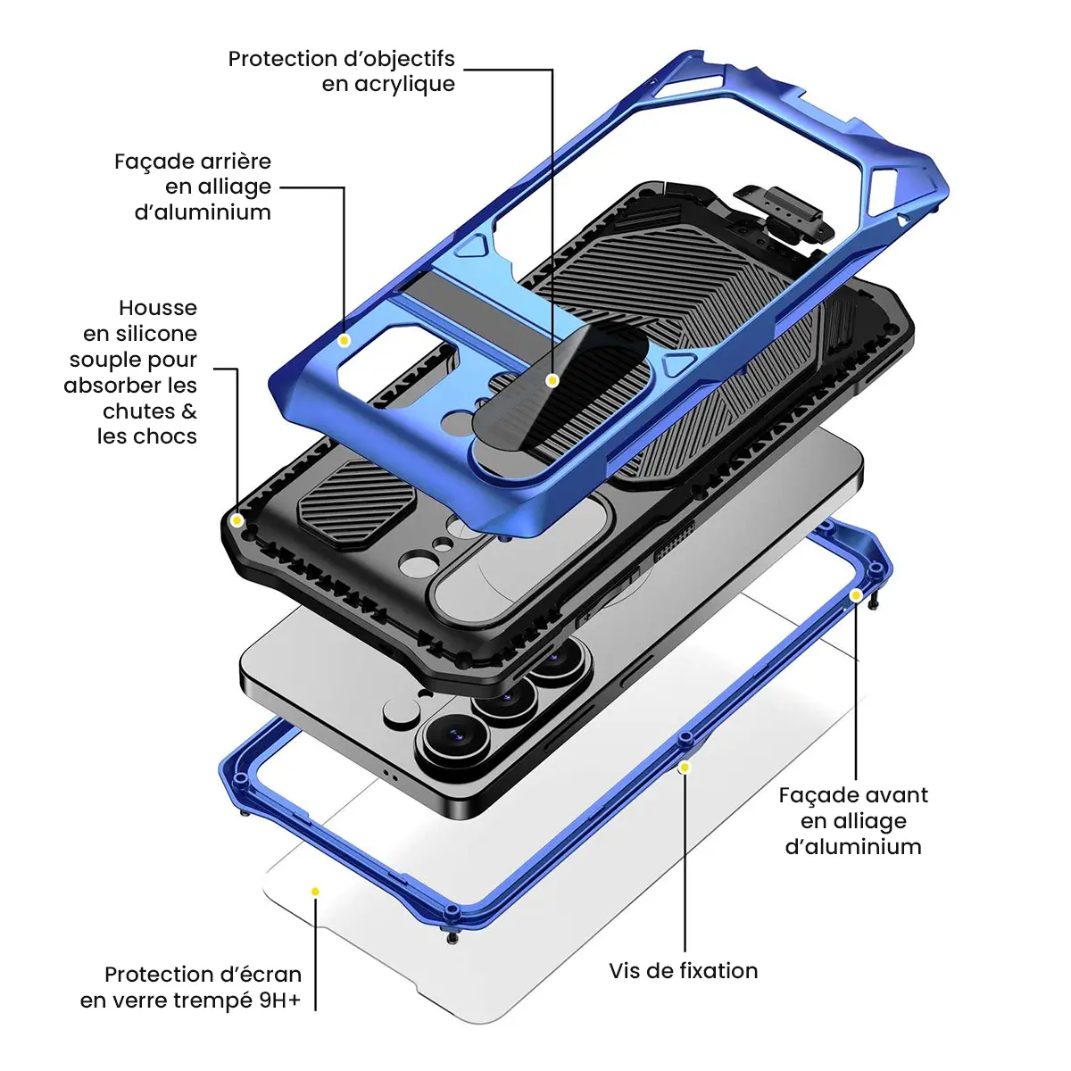 Coque Samsung Galaxy S26 Ultra protection renforcée bleue
