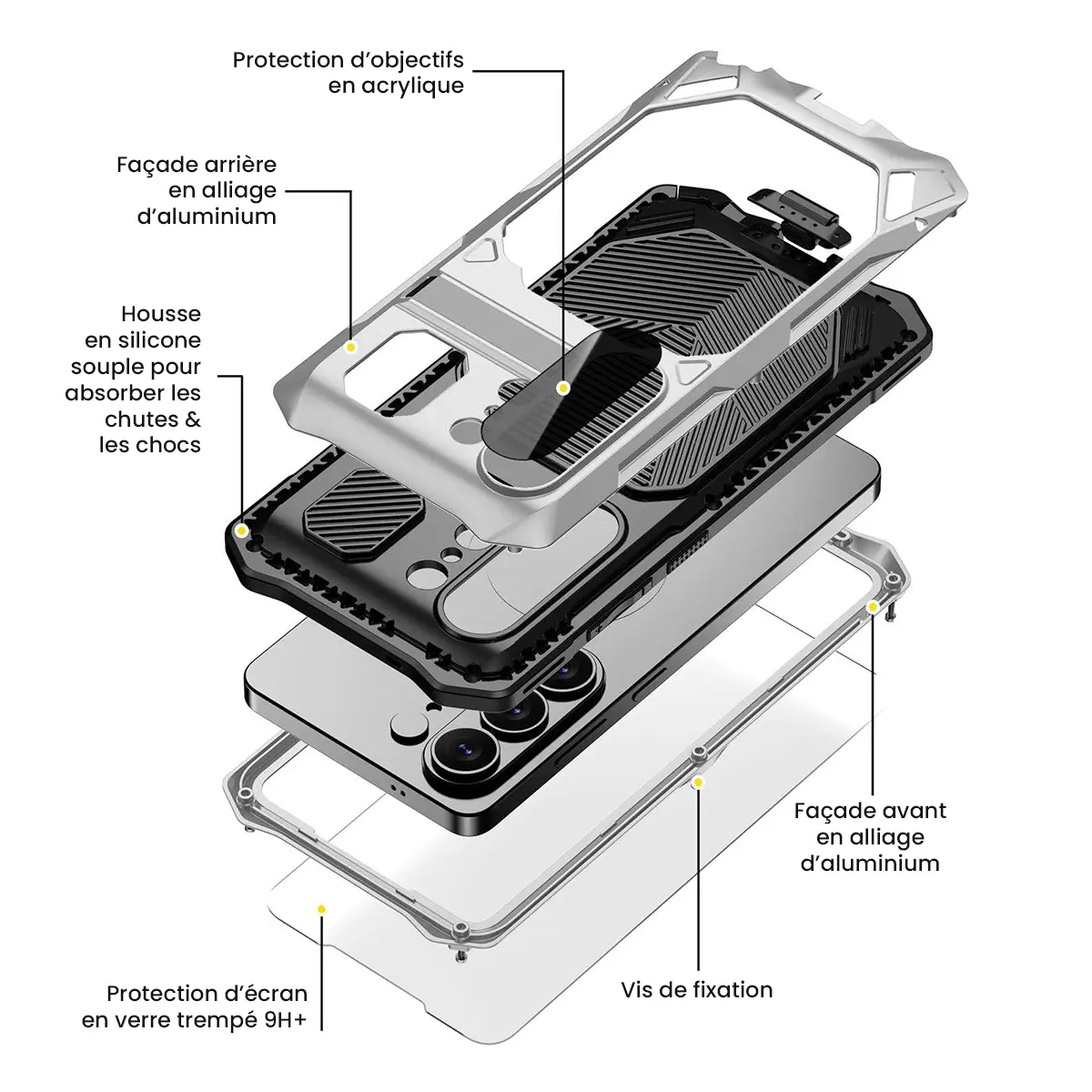 Coque Samsung Galaxy S26 Ultra robuste grise