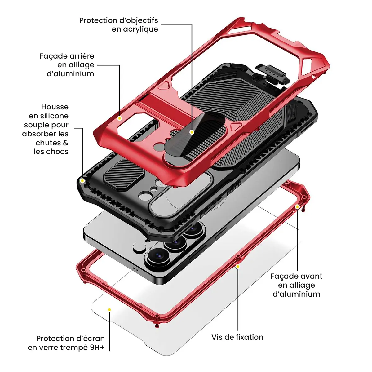 Coque Samsung Galaxy S26 Ultra antichoc rouge