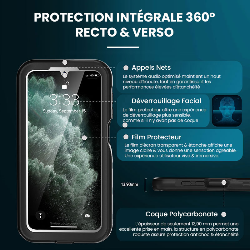 Coque Étanche Antichoc REDPEPPER Certifiée IP68 pour Galaxy A16 4G/5G