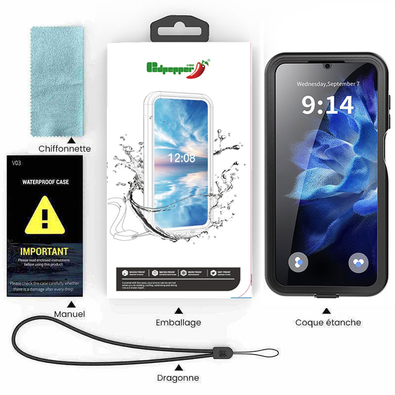Coque Étanche Antichoc REDPEPPER Certifiée IP68 pour Galaxy A16 4G/5G