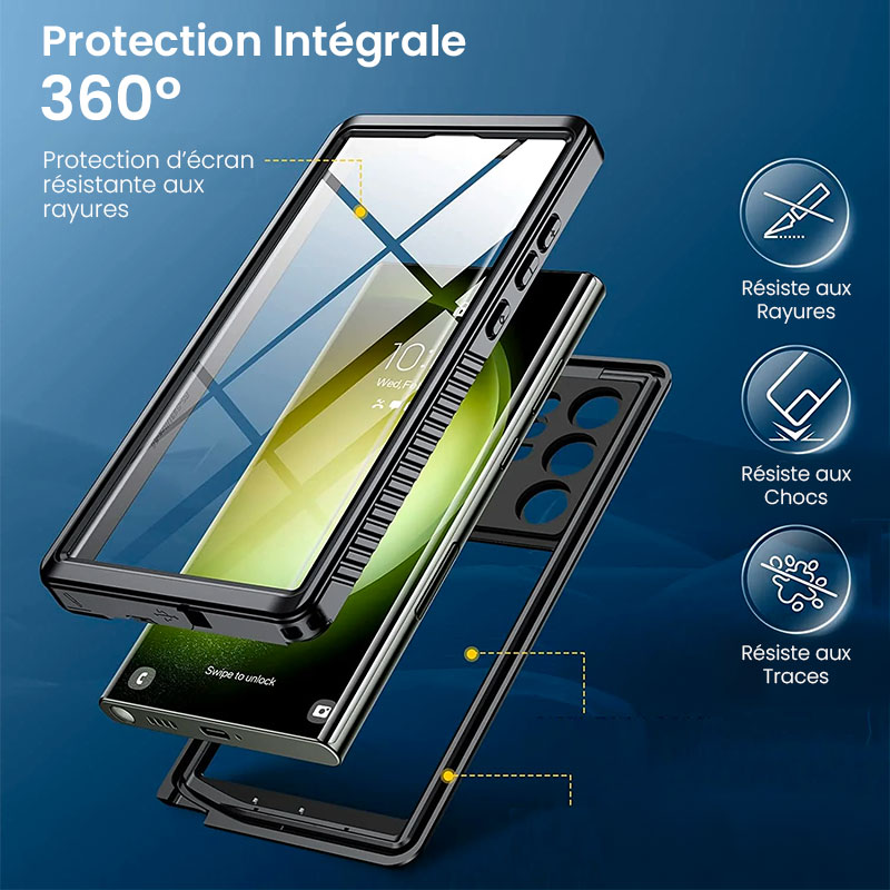 Coque Étanche & Anti-Choc REDPEPPER Certification IP68 pour Galaxy S23 Ultra 5G