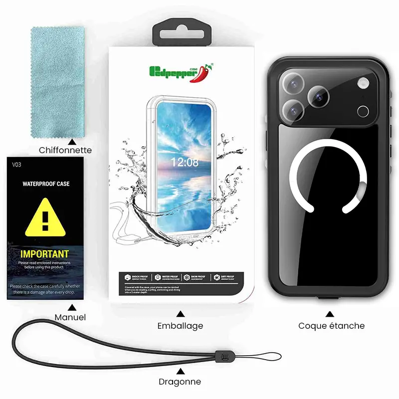 Coque Étanche Antichoc REDPEPPER Compatible MagSafe pour iPhone 17 Pro