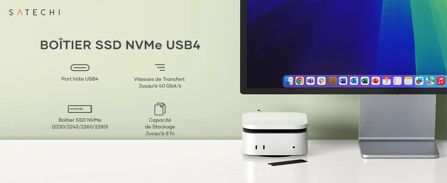 Boîtier SSD NVMe USB4 SATECHI avec Emplacement M.2 NVMe