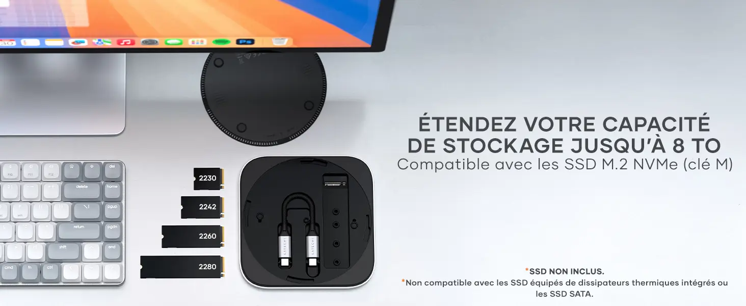 Boîtier SSD NVMe USB4 SATECHI avec Emplacement M.2 NVMe