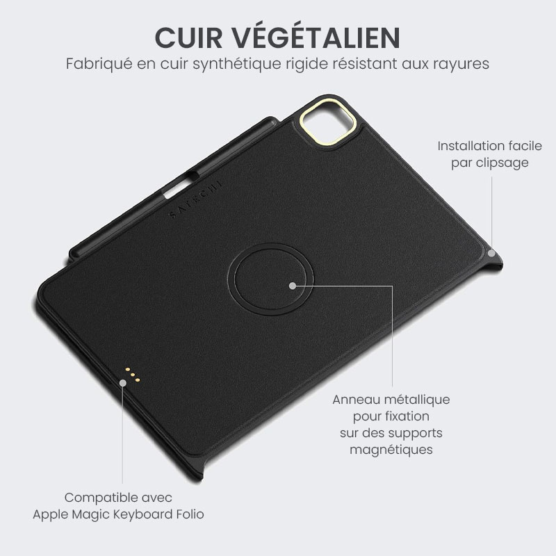 Coque Magnétique SATECHI En Cuir Végétalien pour iPad Pro 11 pouces
