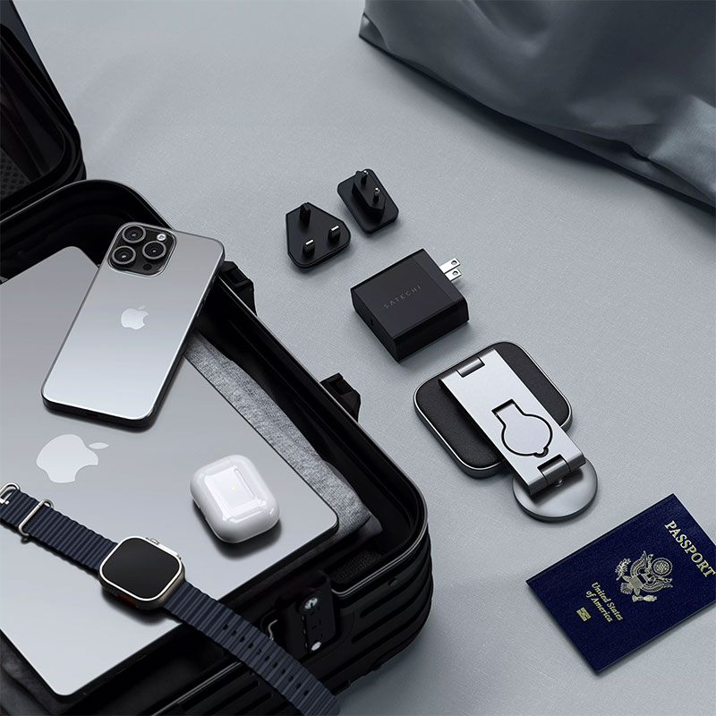 Chargeur Induction Pliable SATECHI Qi2 3-En-1 Compatible MagSafe