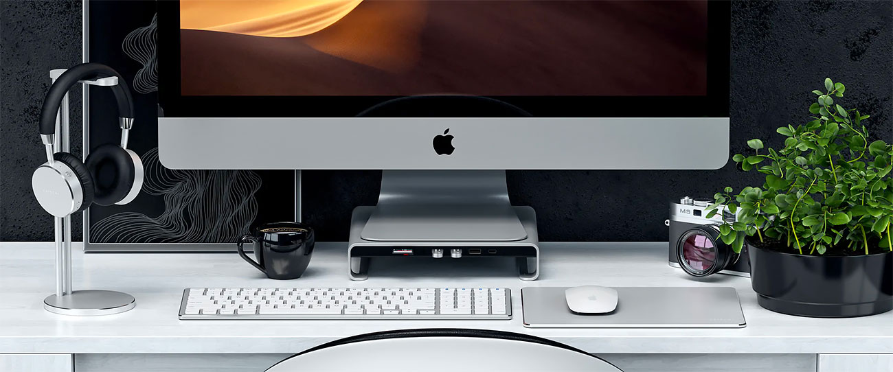 Support iMac SATECHI avec Hub USB-C | USB-A | Jack Audio 3,5 mm | SD & MicroSD