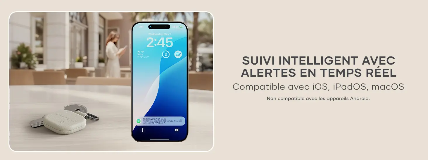 Traqueur Porte-Clés SATECHI FindAll™ en Cuir Végan