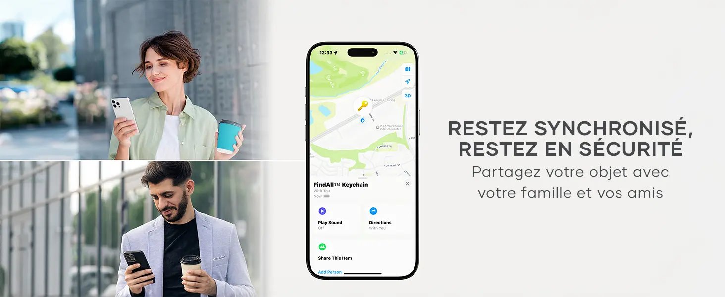 Traqueur Porte-Clés SATECHI FindAll™ en Cuir Végan