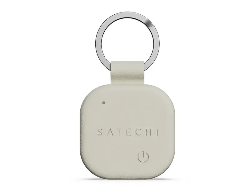 Traqueur Porte-Clés SATECHI FindAll™ en Cuir Végan Sable