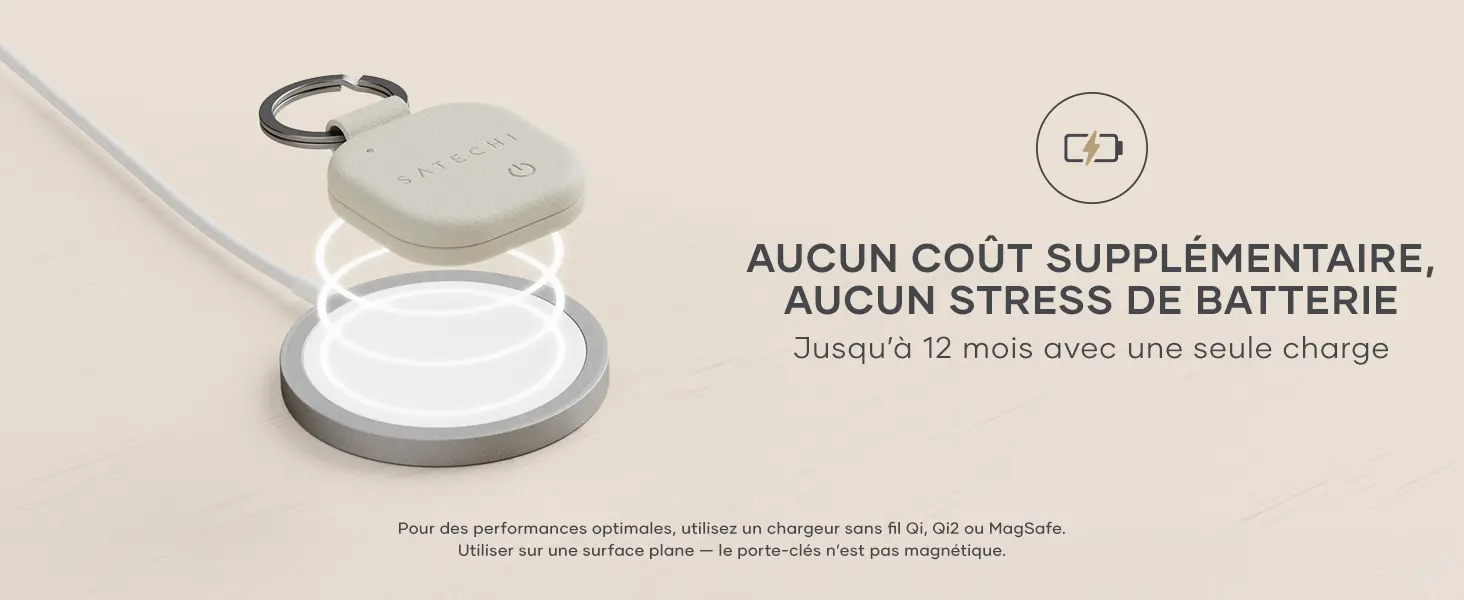 Traqueur Porte-Clés SATECHI FindAll™ en Cuir Végan