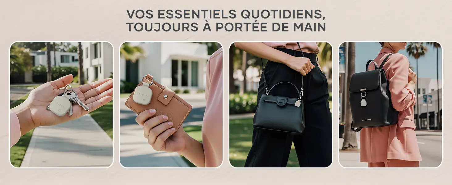 Traqueur Porte-Clés SATECHI FindAll™ en Cuir Végan
