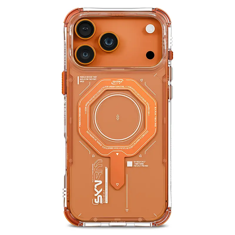 Coque MagSafe SKINARMA Magma Mag-Charge Iridescente pour iPhone 17 Pro Max - Modèle Orange