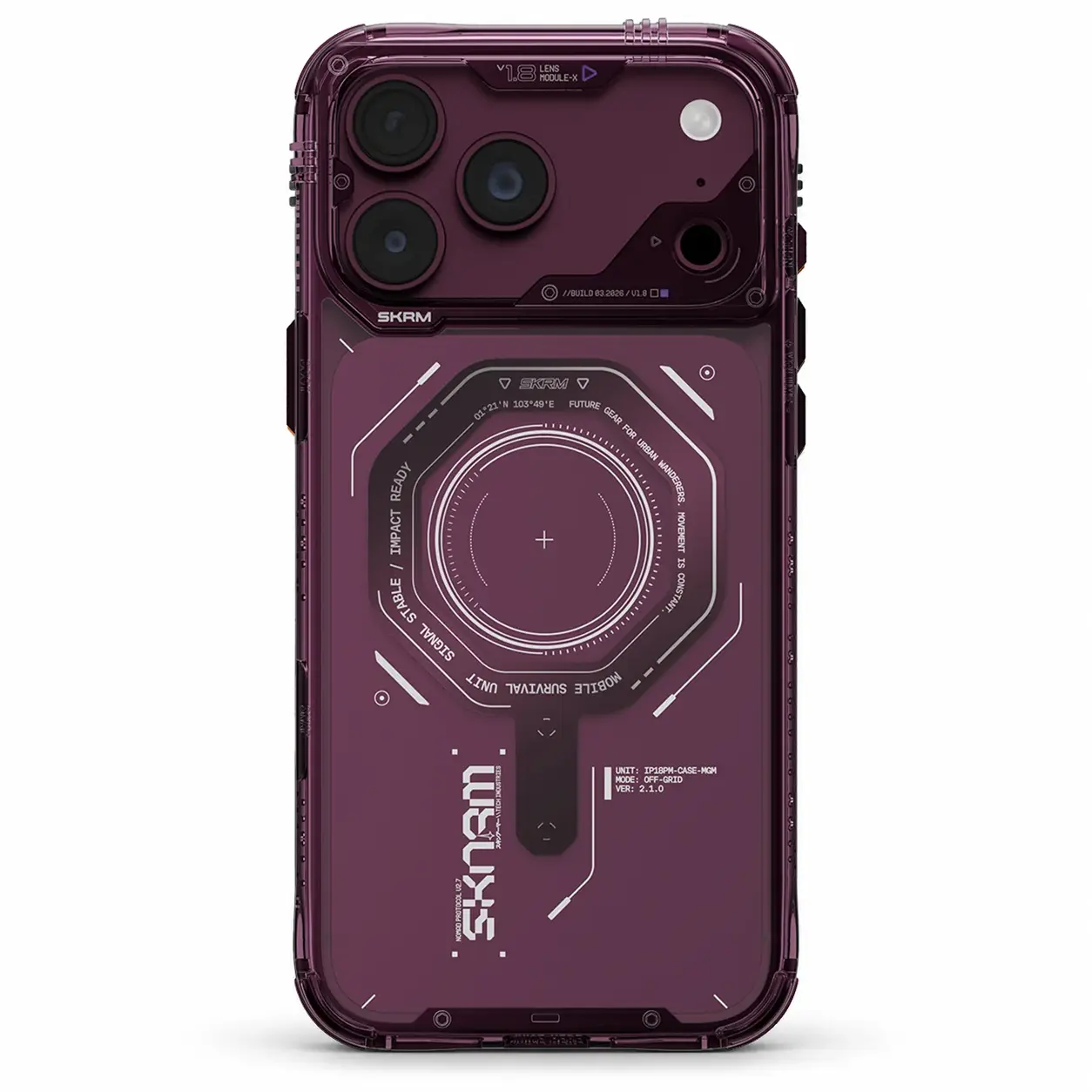 Coque SKINARMA Magma Mag-Charge Bordeaux pour iPhone 18 Pro / iPhone 17 Pro