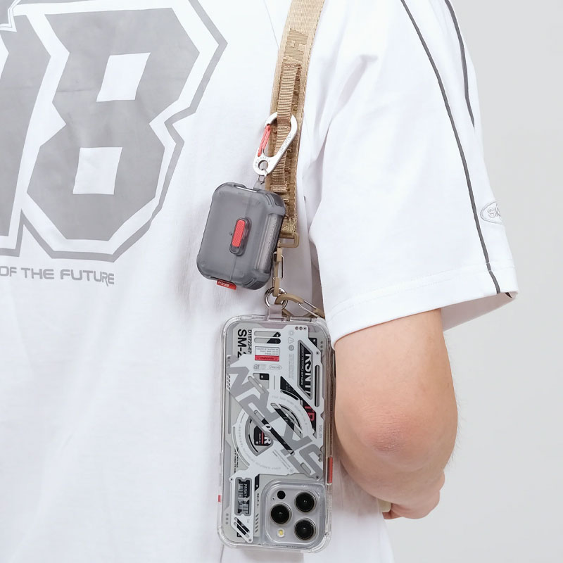 Étui SKINARMA Mecha avec Mousqueton Métal pour AirPods Pro 2