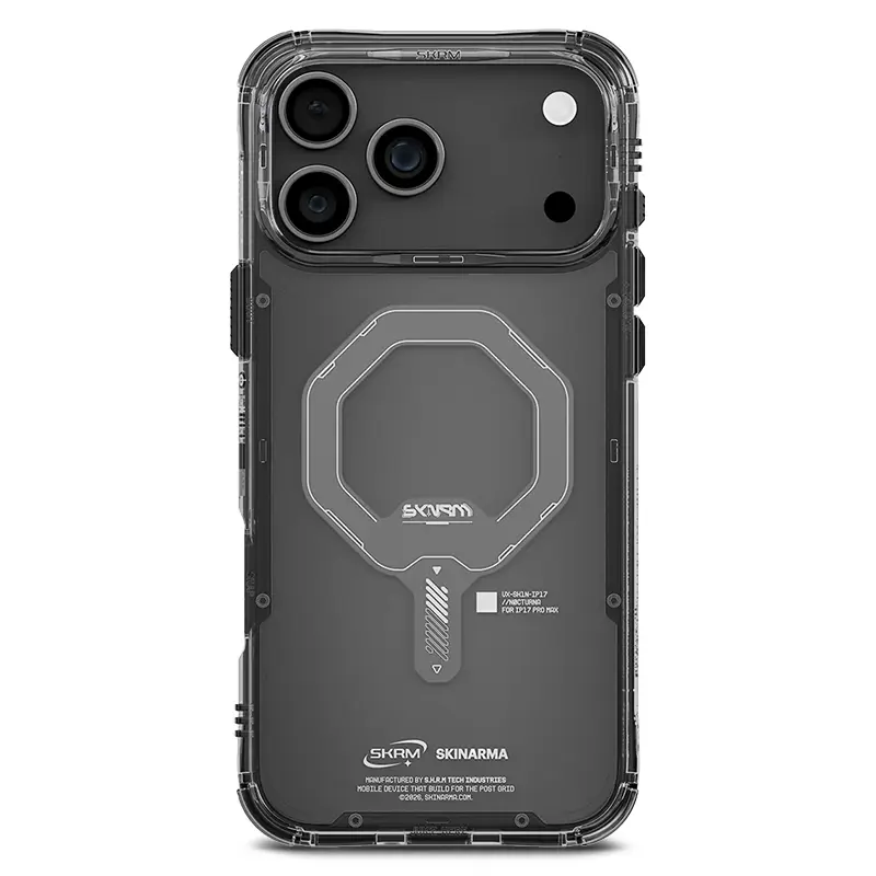 Coque MagSafe SKINARMA Saido Mag-Charge Translucide fumée pour iPhone 17 Pro Max