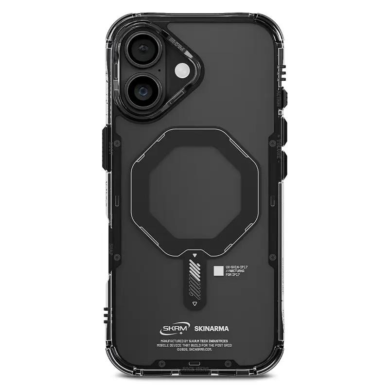 Coque MagSafe SKINARMA Saido Mag-Charge Translucide noire pour iPhone 17