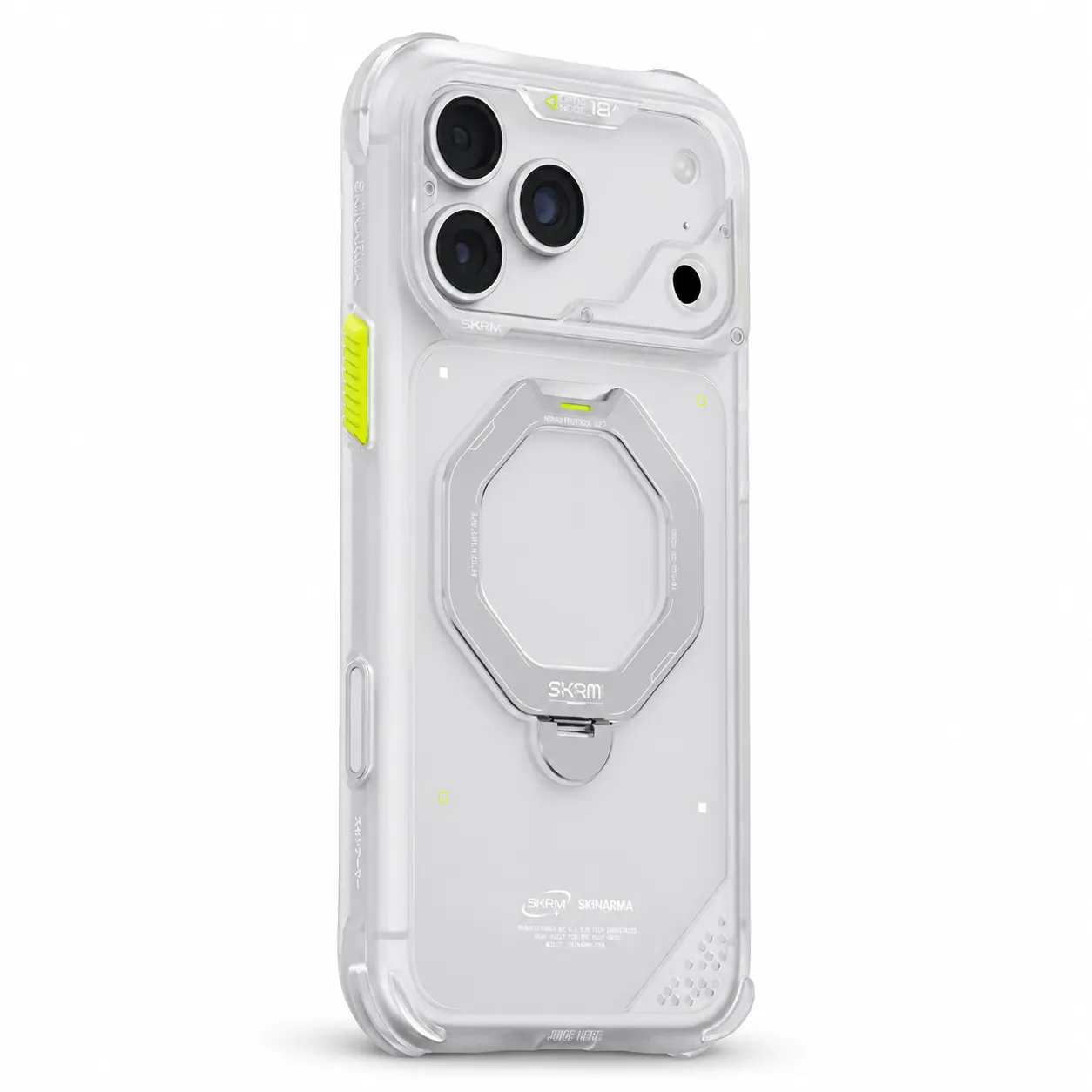 Coins renforcés coque blanche SKINARMA Saturn pour iPhone 18/17 Pro Max