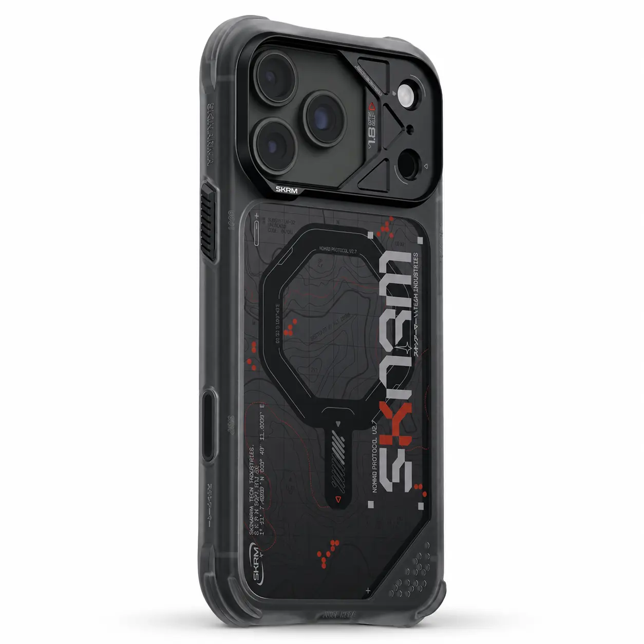 Coque noire SKINARMA Sonar Mag-Charge vue trois quarts